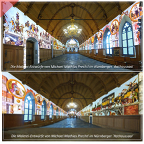 Ansichtskarten "a-Rathaussaal" Nürnberg - Damals - Jetzt - Vergleiche